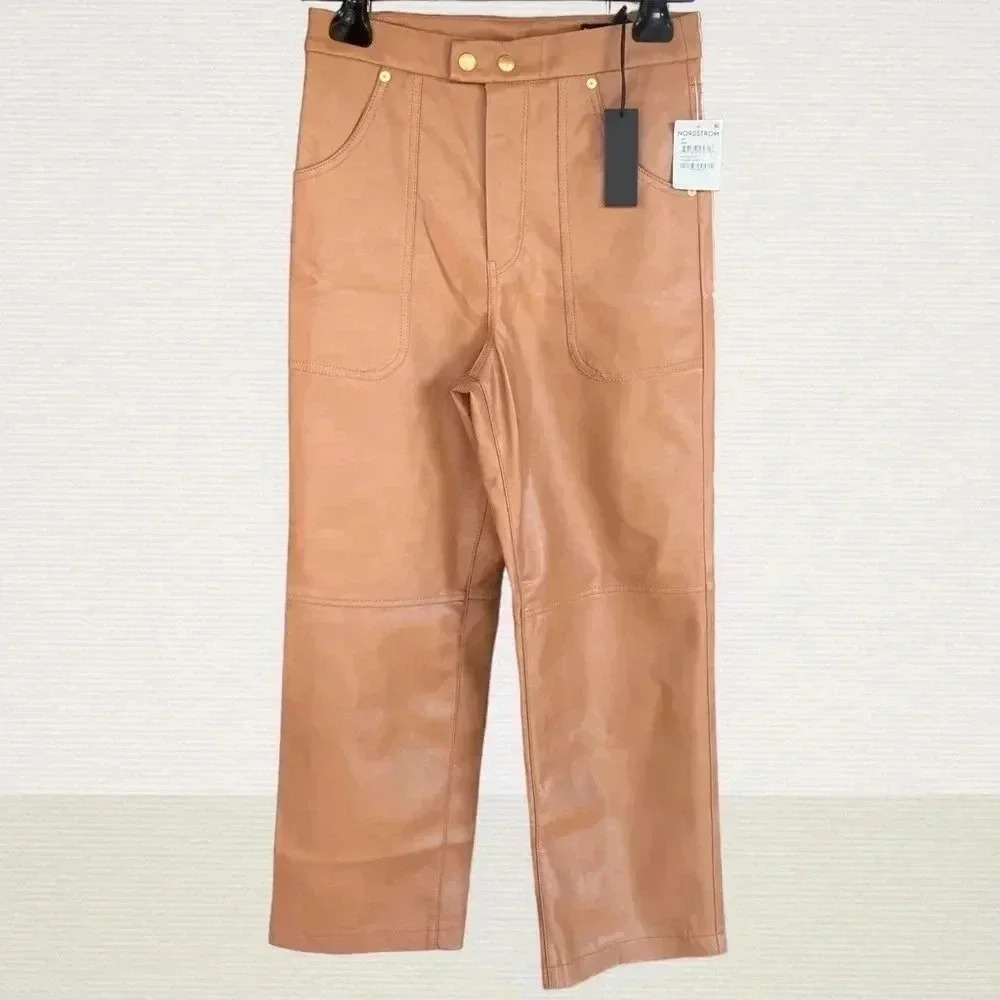 NWT BlankNYC The Baxter Ribcage Straight Leg Faux Leather Pants Size 28 - Picture 3 of 9